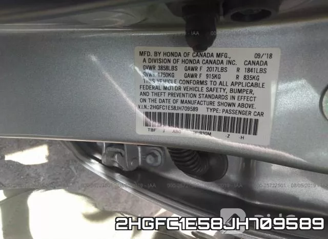 2HGFC1E58JH709589 фото 10