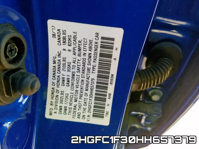 2HGFC1F30HH657379 фото 2