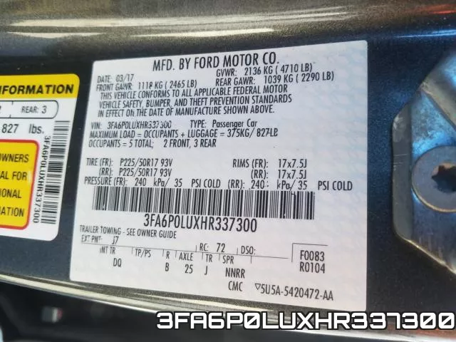 3FA6P0LUXHR337300 фото 2