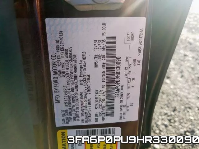 3FA6P0PU9HR330090 фото 2