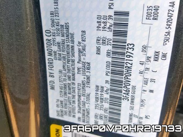 3FA6P0VP0HR219733 фото 2