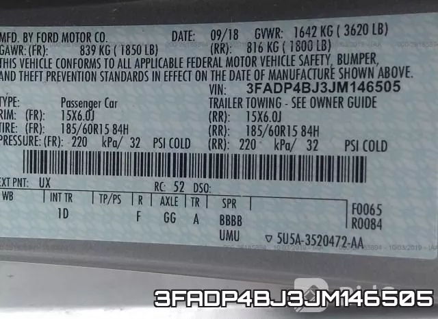 3FADP4BJ3JM146505 фото 10