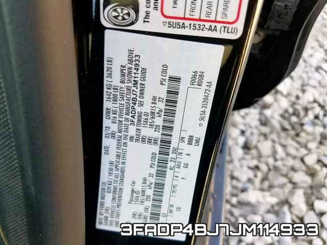 3FADP4BJ7JM114933 фото 2