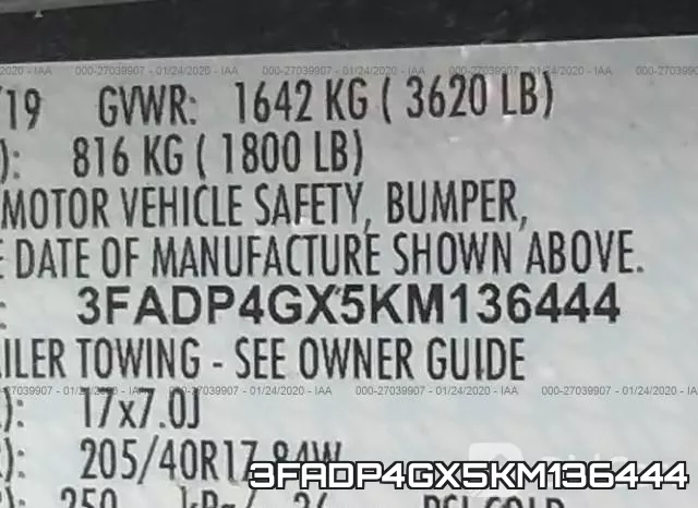 3FADP4GX5KM136444 фото 10
