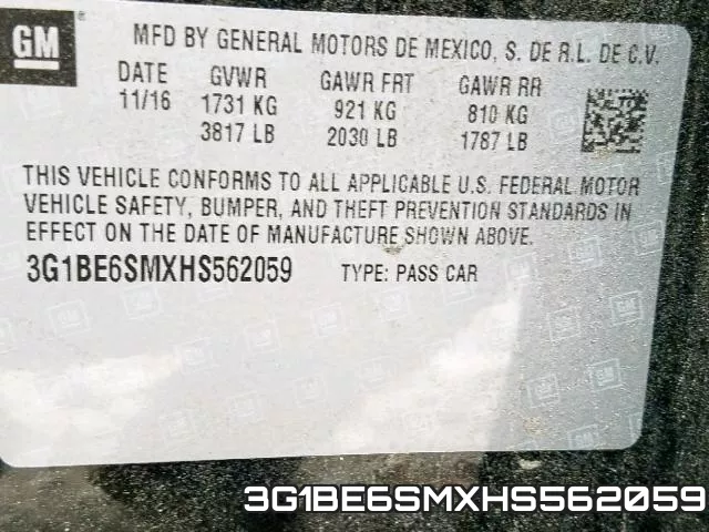 3G1BE6SMXHS562059 фото 2