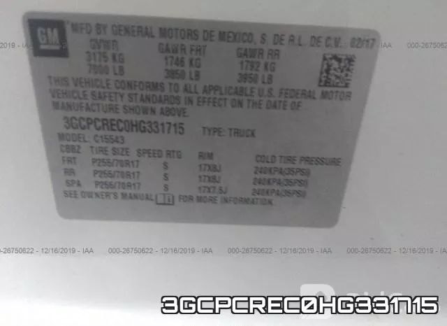3GCPCREC0HG331715 фото 10