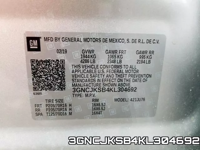 3GNCJKSB4KL304692 фото 2