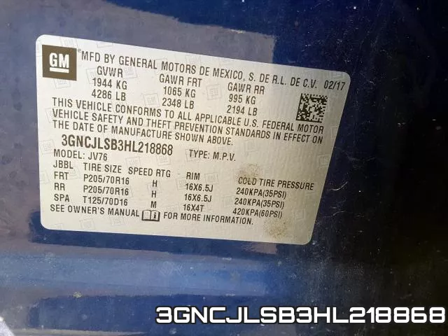 3GNCJLSB3HL218868 фото 2