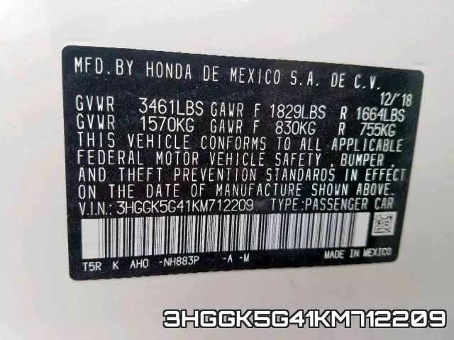 3HGGK5G41KM712209 фото 2