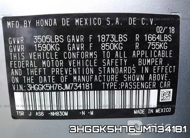 3HGGK5H76JM734181 фото 10