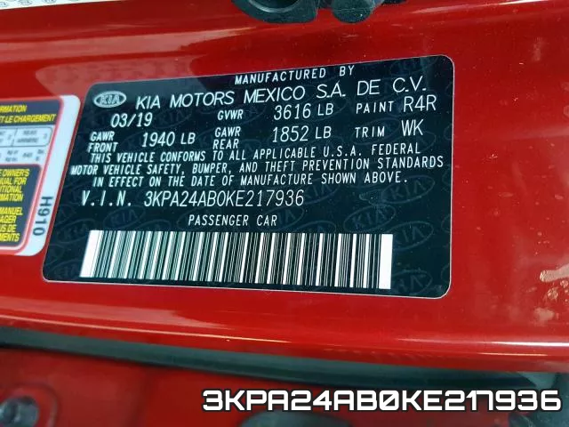 3KPA24AB0KE217936 фото 2