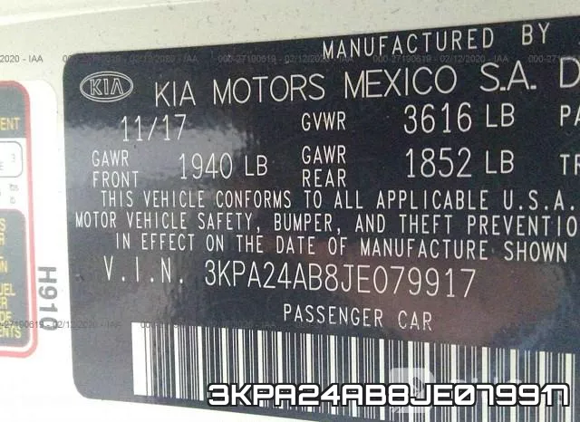 3KPA24AB8JE079917 фото 10