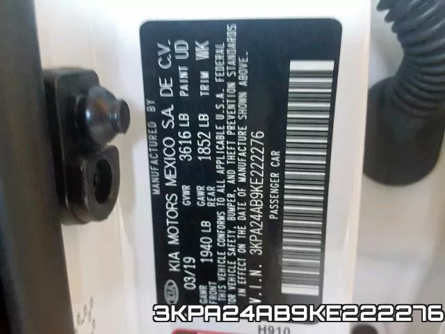 3KPA24AB9KE222276 фото 2