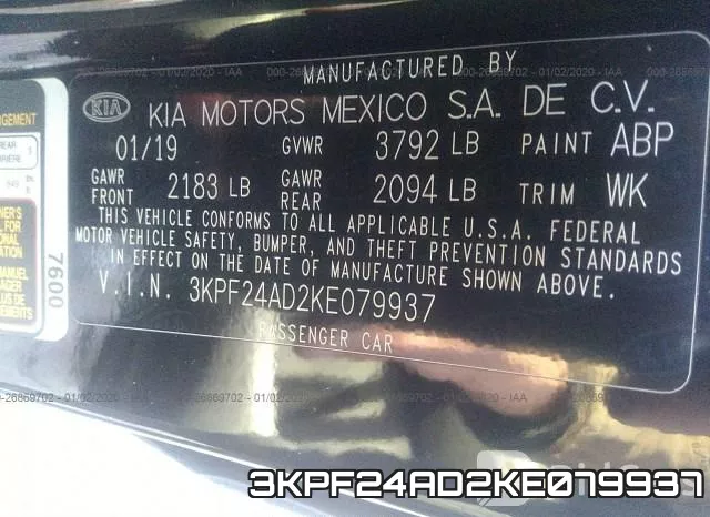 3KPF24AD2KE079937 фото 10