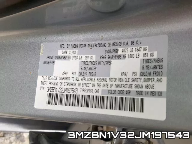 3MZBN1V32JM197543 фото 2