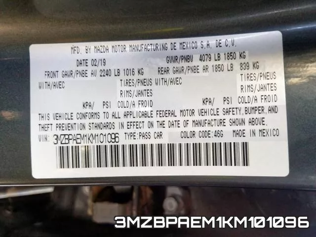 3MZBPAEM1KM101096 фото 2