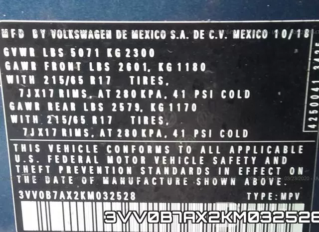 3VV0B7AX2KM032528 фото 10