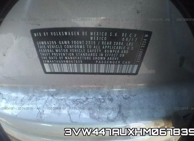 3VW447AUXHM067839 фото 10