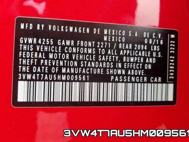 3VW4T7AU5HM009561 фото 2