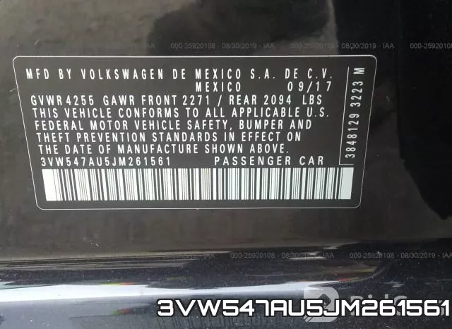 3VW547AU5JM261561 фото 10