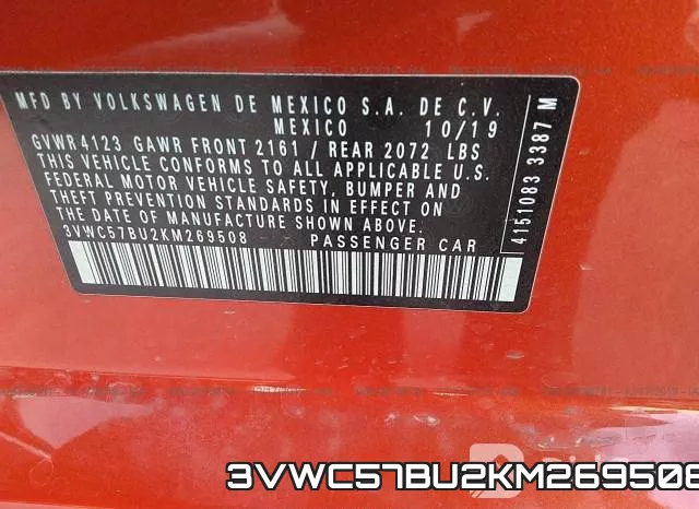 3VWC57BU2KM269508 фото 10