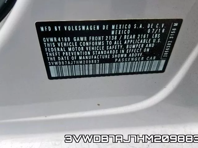 3VWDB7AJ7HM209883 фото 2