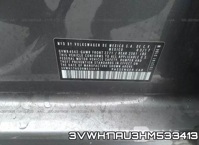 3VWH17AU3HM533413 фото 10