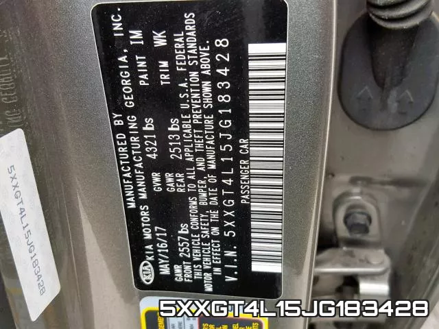 5XXGT4L15JG183428 фото 2