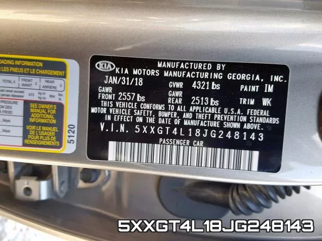 5XXGT4L18JG248143 фото 2