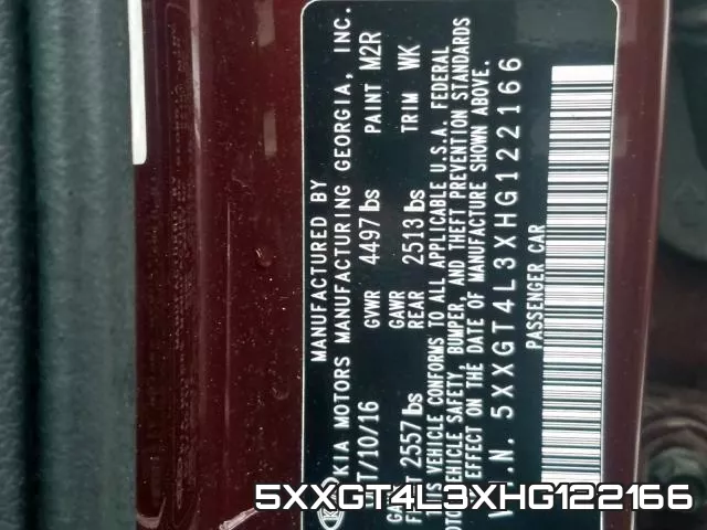 5XXGT4L3XHG122166 фото 2