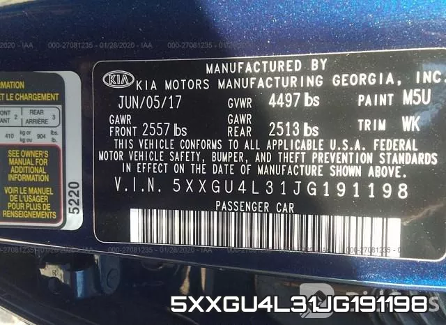 5XXGU4L31JG191198 фото 10