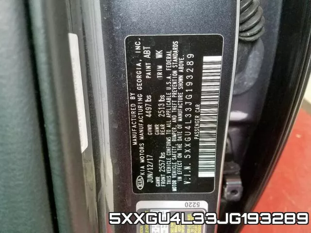 5XXGU4L33JG193289 фото 2