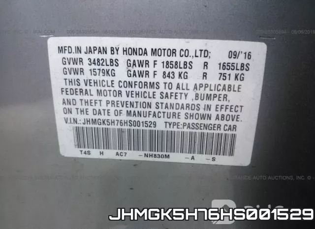 JHMGK5H76HS001529 фото 10