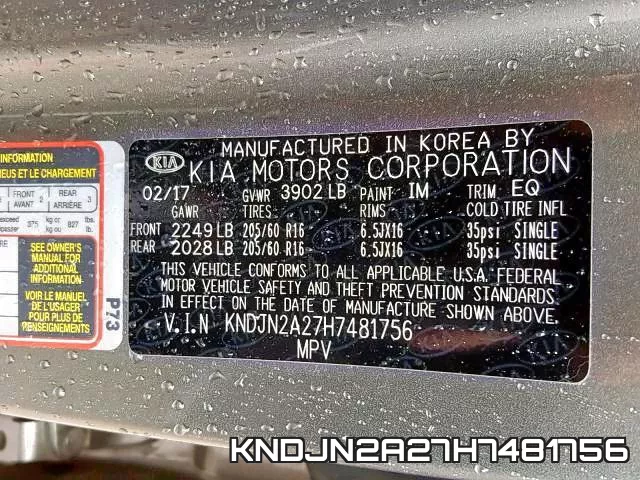 KNDJN2A27H7481756 фото 2