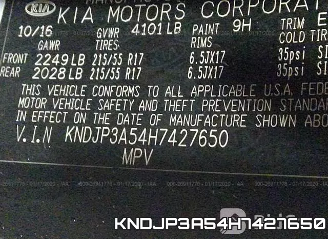 KNDJP3A54H7427650 фото 10
