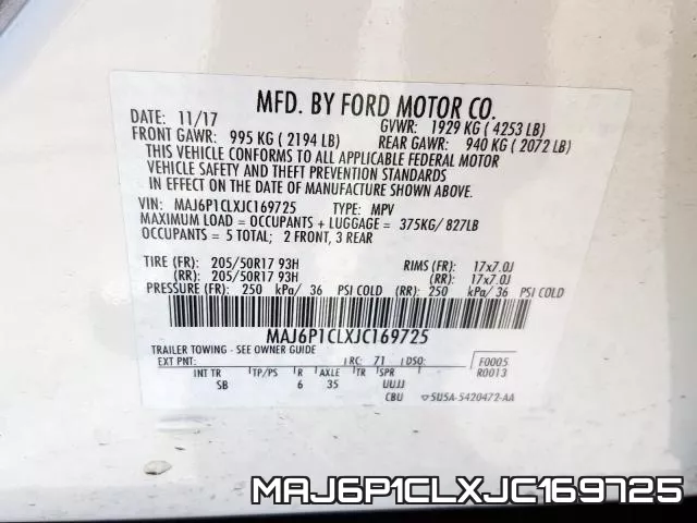 MAJ6P1CLXJC169725 фото 2