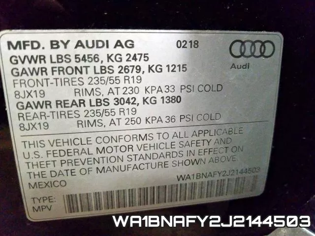 WA1BNAFY2J2144503 фото 2