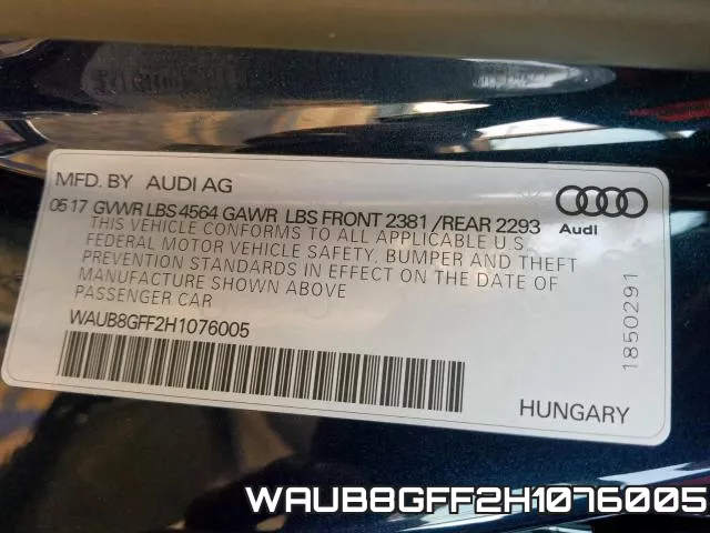 WAUB8GFF2H1076005 фото 2