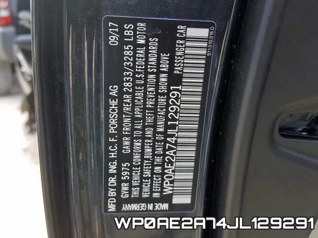 WP0AE2A74JL129291 фото 2