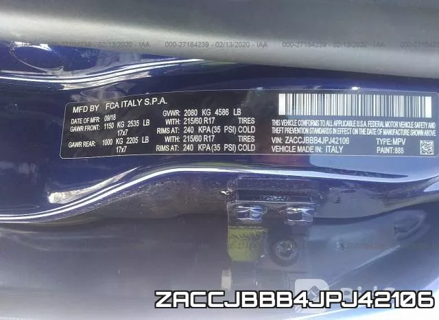 ZACCJBBB4JPJ42106 фото 10
