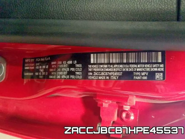 ZACCJBCB7HPE45537 фото 2