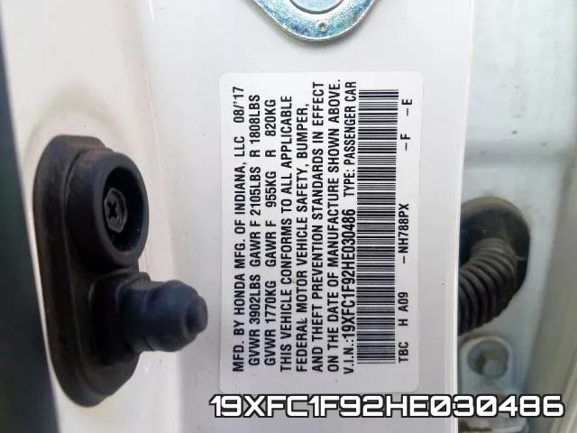 19XFC1F92HE030486 фото 2