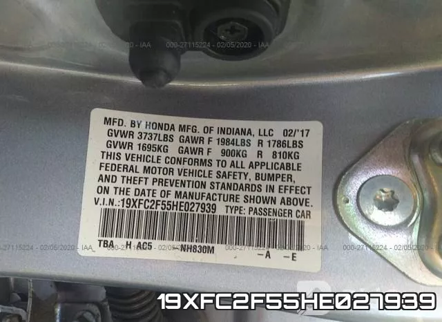19XFC2F55HE027939 фото 10