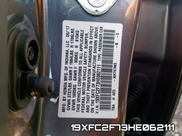 19XFC2F73HE062111 фото 2