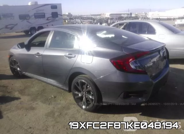 19XFC2F87KE048194 фото 4