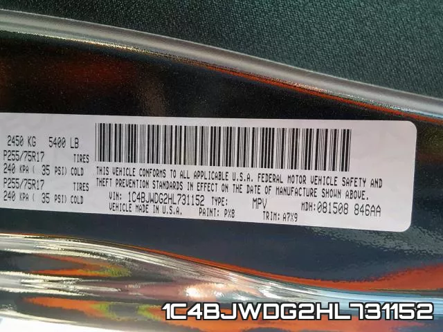 1C4BJWDG2HL731152 фото 2