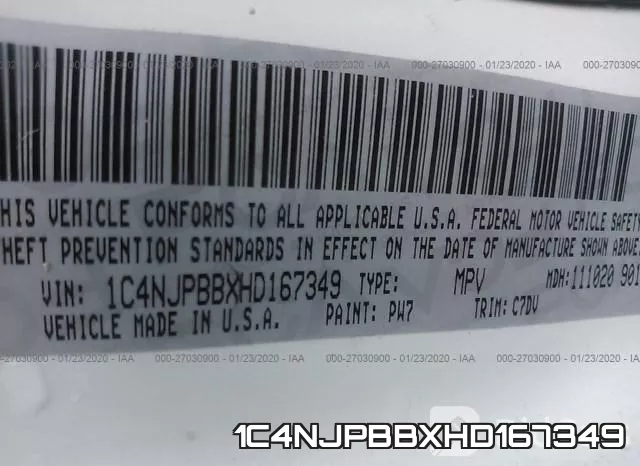 1C4NJPBBXHD167349 фото 10