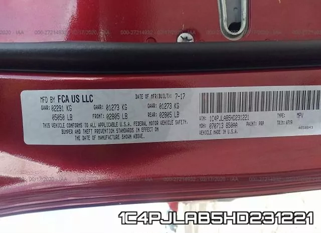 1C4PJLAB5HD231221 фото 10