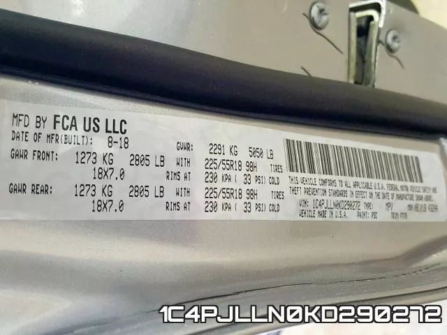 1C4PJLLN0KD290272 фото 2