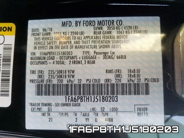 1FA6P8TH1J5180203 фото 2